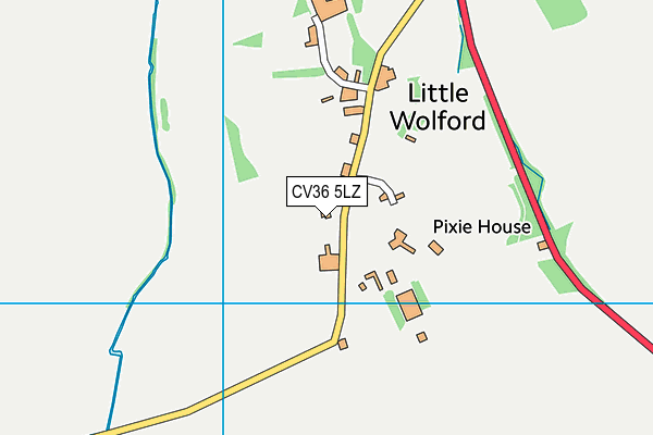 CV36 5LZ map - OS VectorMap District (Ordnance Survey)