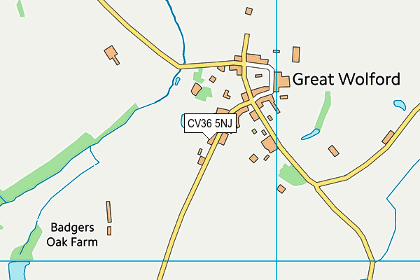 CV36 5NJ map - OS VectorMap District (Ordnance Survey)