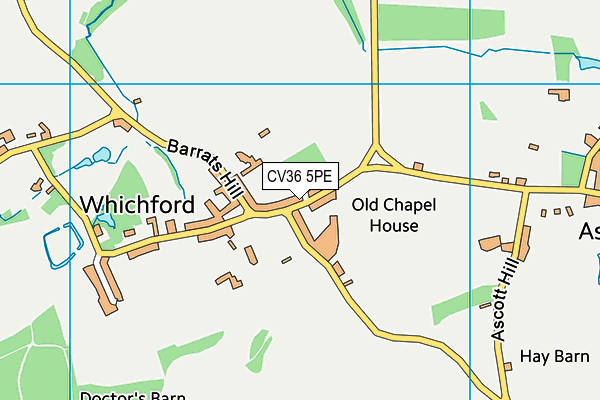 CV36 5PE map - OS VectorMap District (Ordnance Survey)