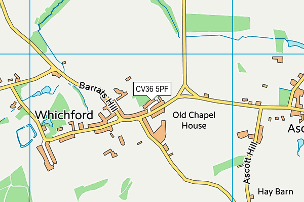 CV36 5PF map - OS VectorMap District (Ordnance Survey)