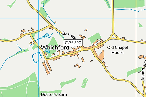 CV36 5PG map - OS VectorMap District (Ordnance Survey)