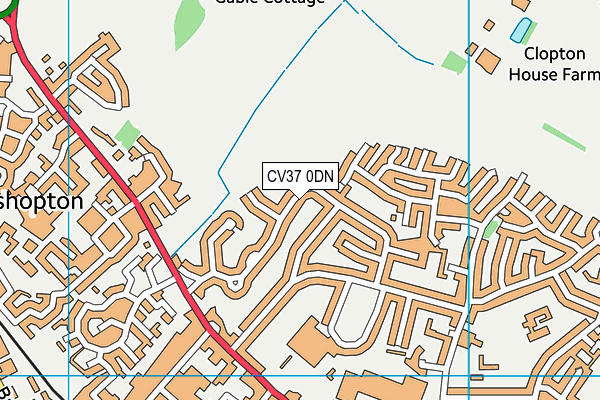 CV37 0DN map - OS VectorMap District (Ordnance Survey)