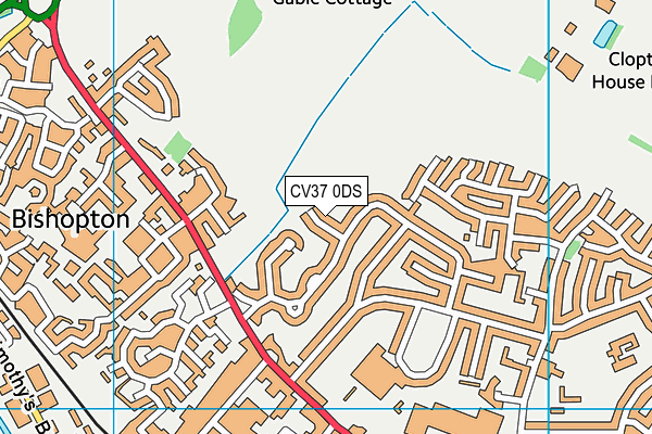 CV37 0DS map - OS VectorMap District (Ordnance Survey)