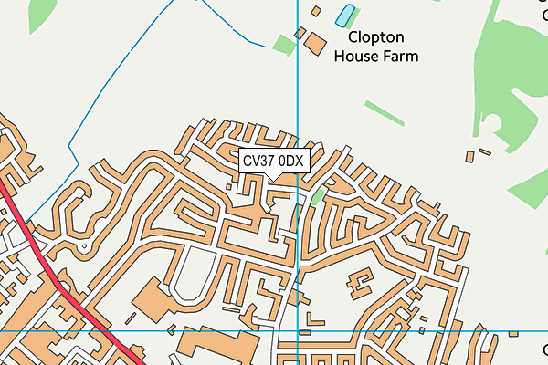 CV37 0DX map - OS VectorMap District (Ordnance Survey)