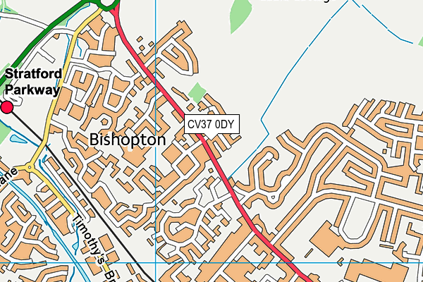 CV37 0DY map - OS VectorMap District (Ordnance Survey)