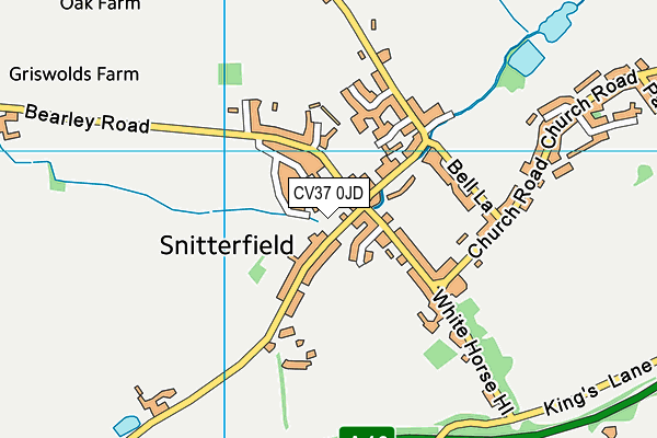 CV37 0JD map - OS VectorMap District (Ordnance Survey)
