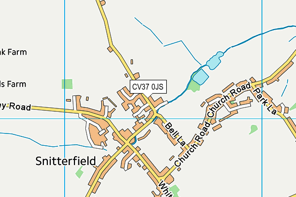 CV37 0JS map - OS VectorMap District (Ordnance Survey)