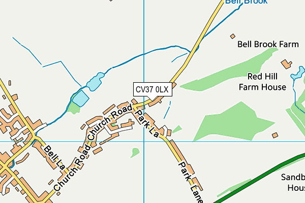 CV37 0LX map - OS VectorMap District (Ordnance Survey)