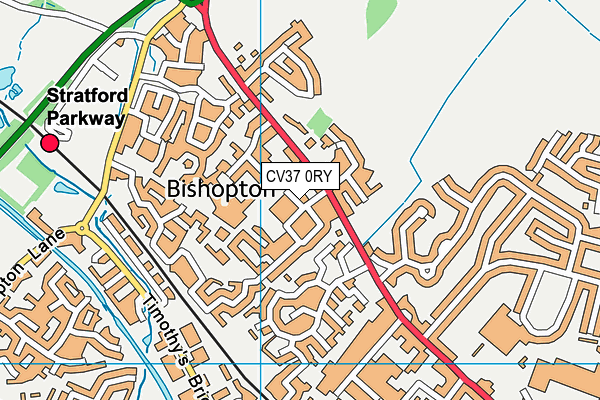 CV37 0RY map - OS VectorMap District (Ordnance Survey)