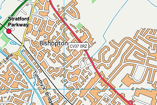 CV37 0RZ map - OS VectorMap District (Ordnance Survey)