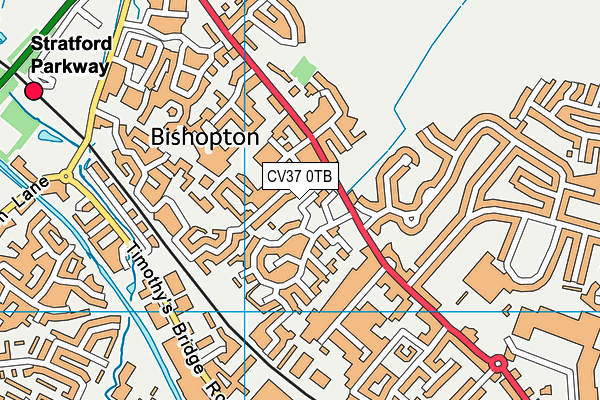 CV37 0TB map - OS VectorMap District (Ordnance Survey)