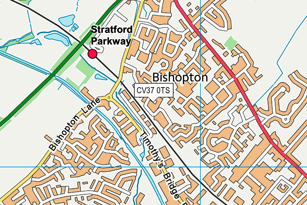 CV37 0TS map - OS VectorMap District (Ordnance Survey)