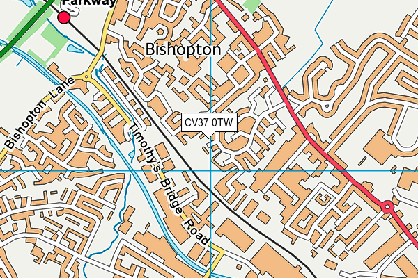 CV37 0TW map - OS VectorMap District (Ordnance Survey)