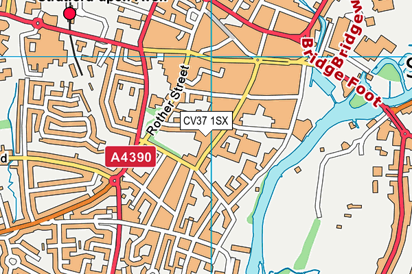 CV37 1SX map - OS VectorMap District (Ordnance Survey)