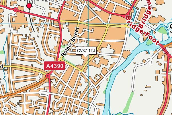 CV37 1TJ map - OS VectorMap District (Ordnance Survey)