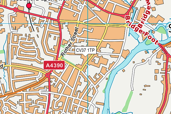 CV37 1TP map - OS VectorMap District (Ordnance Survey)