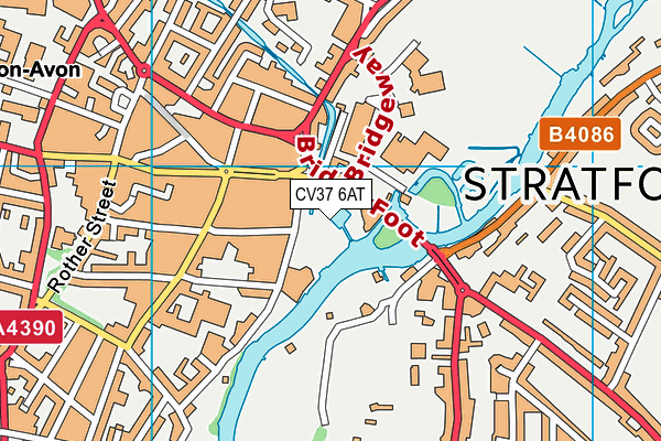 CV37 6AT map - OS VectorMap District (Ordnance Survey)