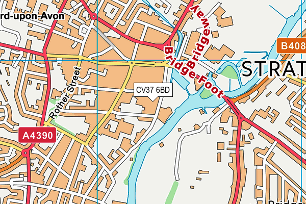 CV37 6BD map - OS VectorMap District (Ordnance Survey)