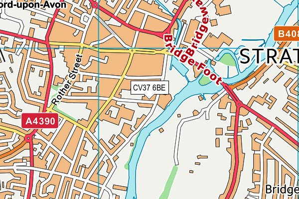 CV37 6BE map - OS VectorMap District (Ordnance Survey)