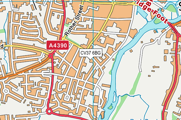 CV37 6BG map - OS VectorMap District (Ordnance Survey)