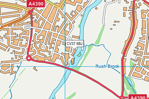 CV37 6BJ map - OS VectorMap District (Ordnance Survey)