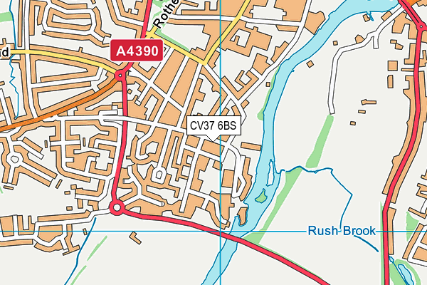 CV37 6BS map - OS VectorMap District (Ordnance Survey)