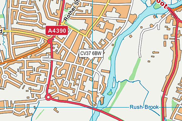 CV37 6BW map - OS VectorMap District (Ordnance Survey)