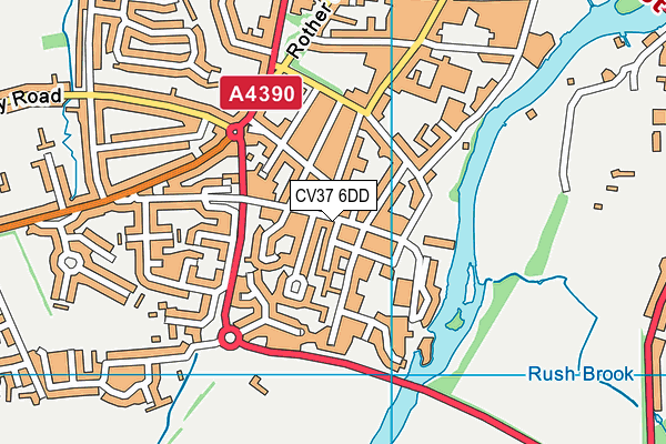 CV37 6DD map - OS VectorMap District (Ordnance Survey)