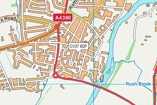 CV37 6DF map - OS VectorMap District (Ordnance Survey)