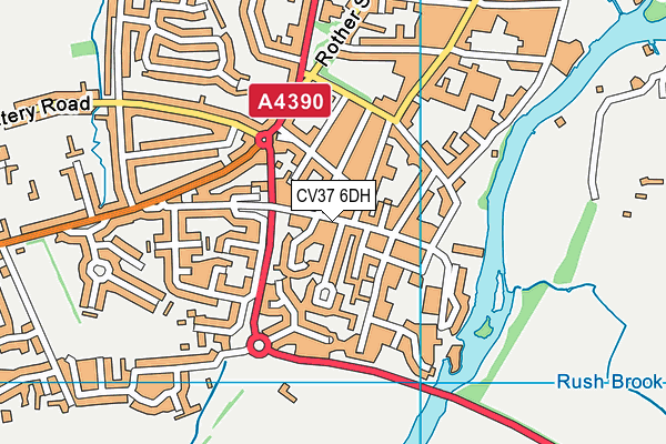 CV37 6DH map - OS VectorMap District (Ordnance Survey)