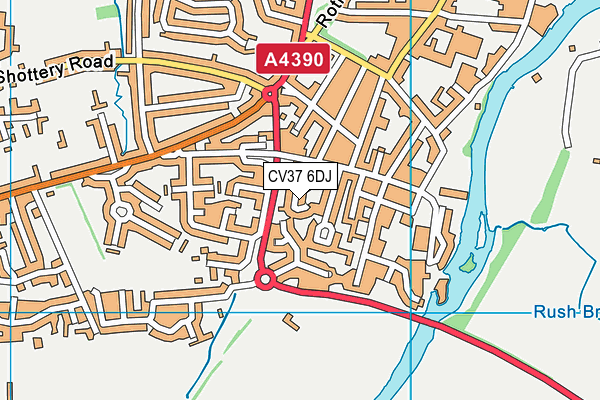 CV37 6DJ map - OS VectorMap District (Ordnance Survey)