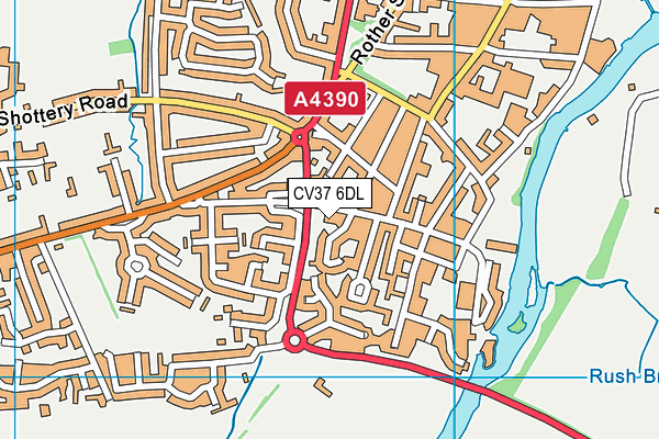 CV37 6DL map - OS VectorMap District (Ordnance Survey)