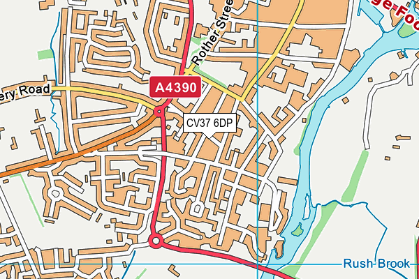 CV37 6DP map - OS VectorMap District (Ordnance Survey)