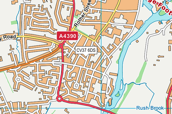 CV37 6DS map - OS VectorMap District (Ordnance Survey)