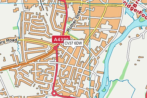 CV37 6DW map - OS VectorMap District (Ordnance Survey)