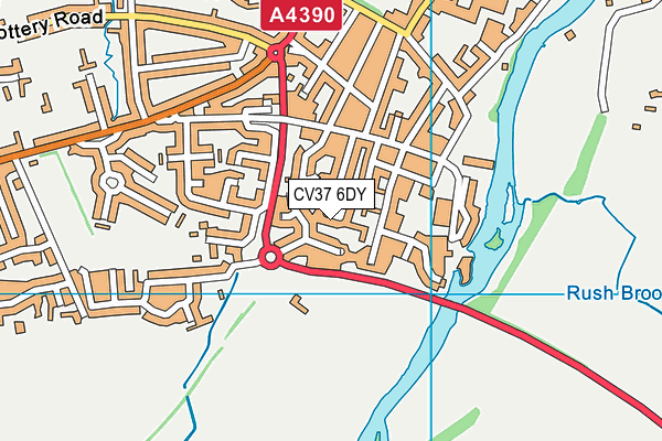 CV37 6DY map - OS VectorMap District (Ordnance Survey)