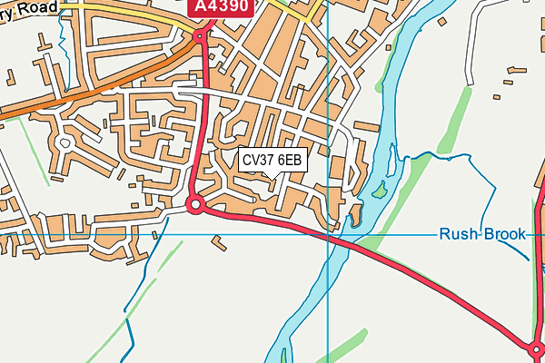 CV37 6EB map - OS VectorMap District (Ordnance Survey)