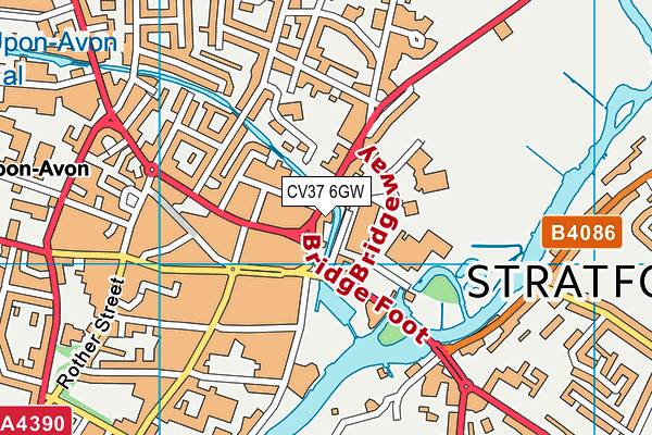 CV37 6GW map - OS VectorMap District (Ordnance Survey)