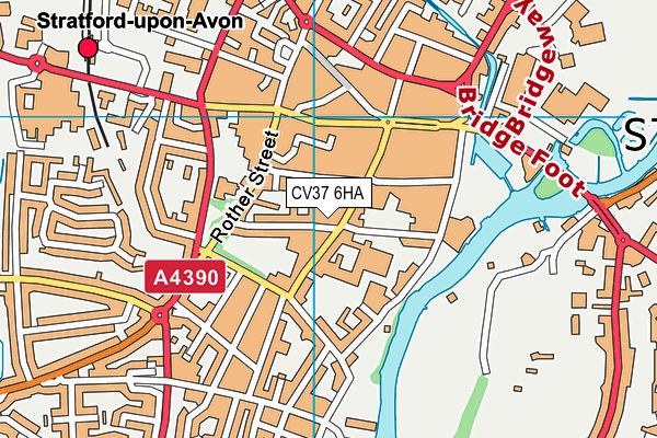 CV37 6HA map - OS VectorMap District (Ordnance Survey)