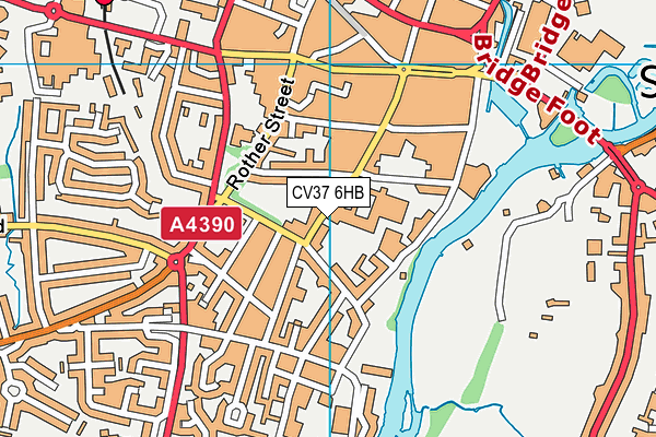 CV37 6HB map - OS VectorMap District (Ordnance Survey)