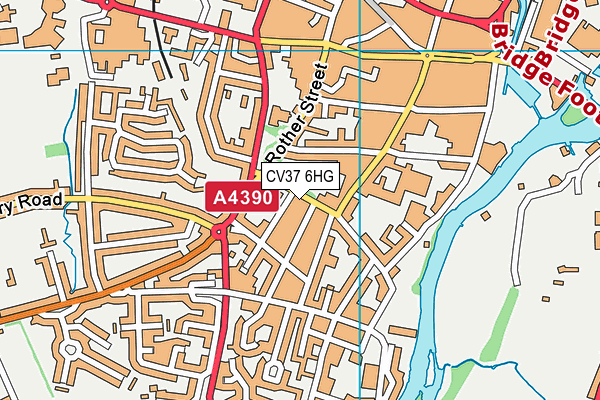 CV37 6HG map - OS VectorMap District (Ordnance Survey)