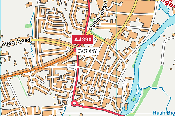 CV37 6NY map - OS VectorMap District (Ordnance Survey)