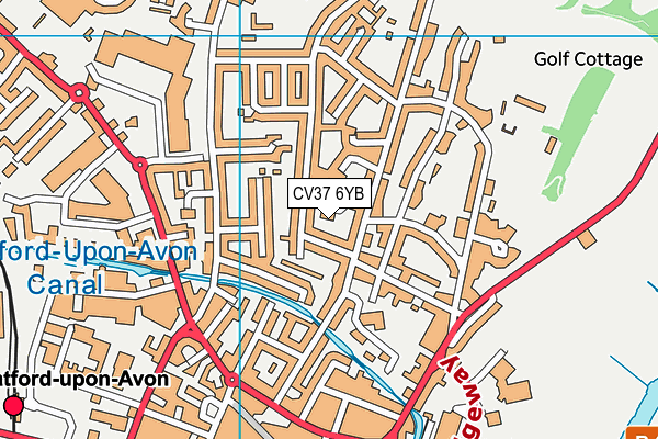 CV37 6YB map - OS VectorMap District (Ordnance Survey)