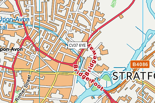 CV37 6YE map - OS VectorMap District (Ordnance Survey)