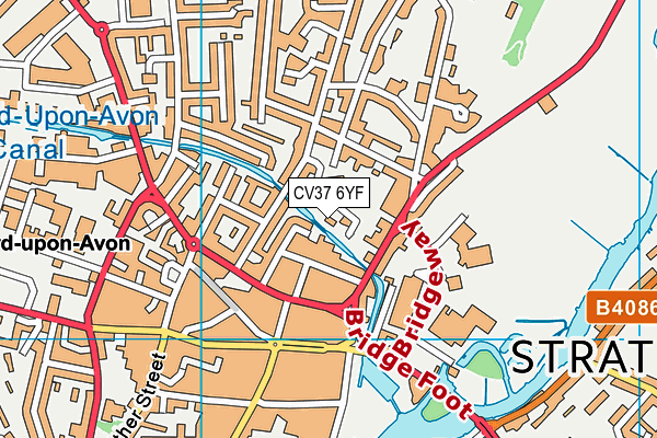 CV37 6YF map - OS VectorMap District (Ordnance Survey)