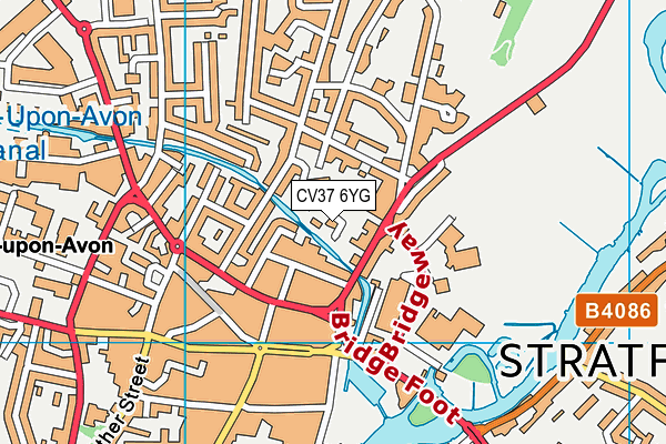 CV37 6YG map - OS VectorMap District (Ordnance Survey)