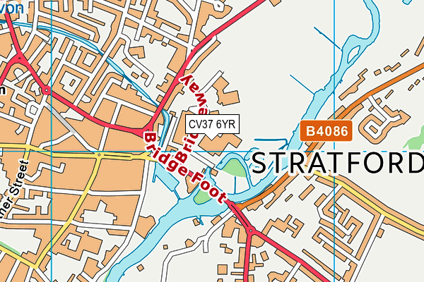 CV37 6YR map - OS VectorMap District (Ordnance Survey)