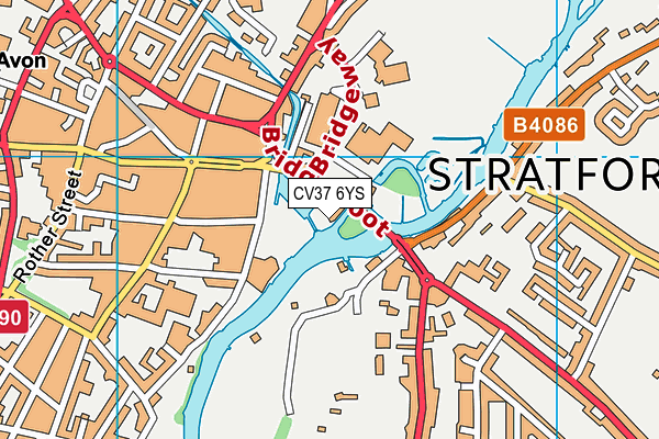 CV37 6YS map - OS VectorMap District (Ordnance Survey)