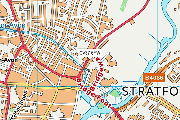 CV37 6YW map - OS VectorMap District (Ordnance Survey)