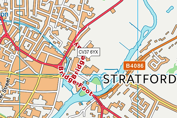 CV37 6YX map - OS VectorMap District (Ordnance Survey)